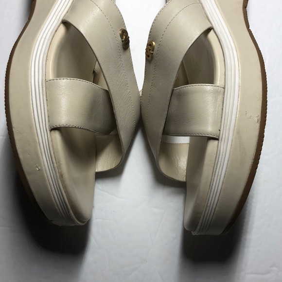 Cole Haan cream wedge sandals size 9 - Picture 6 of 12